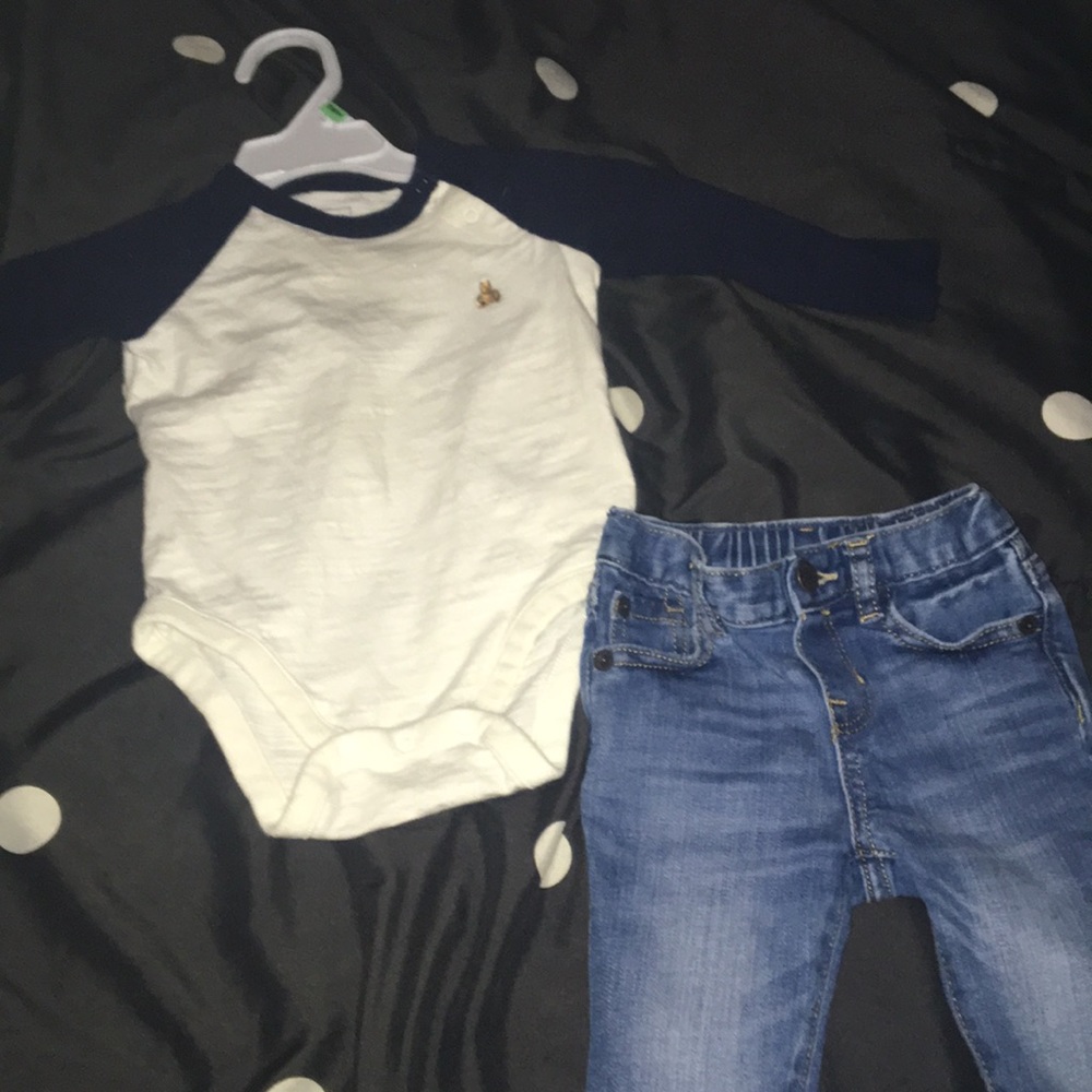 Baby gap , long sleeve shirt and jeans set